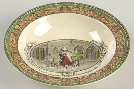 Cries of London (Green & Brown rim) Rim Cereal Bowl