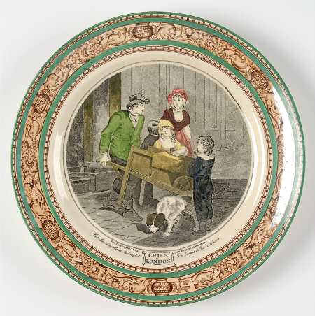 Cries of London (Green & Brown rim) Dinner Plate