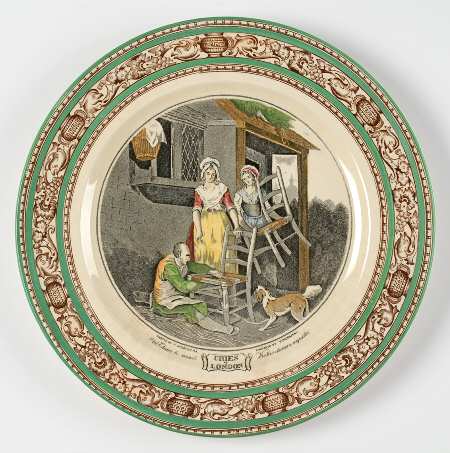 Cries of London (Green & Brown rim) Dinner Plate