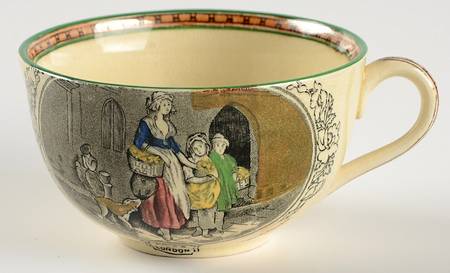 Cries of London (Green & Brown rim) Flat Cup