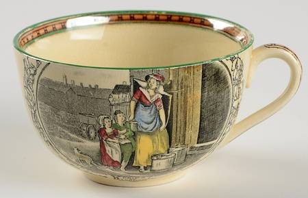 Cries of London (Green & Brown rim) Flat Cup