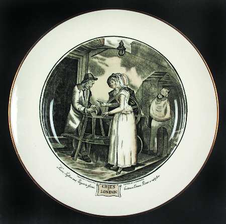 Cries of London (Bl & W Scenes, Cream Rim) Luncheon Plate