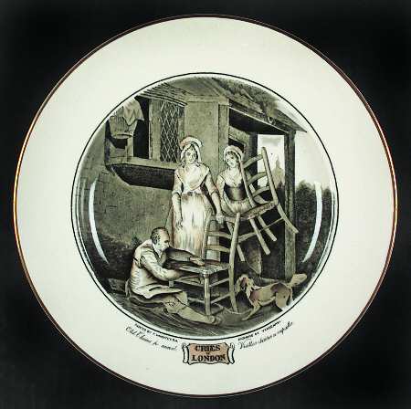 Cries of London (Bl & W Scenes, Cream Rim) Luncheon Plate