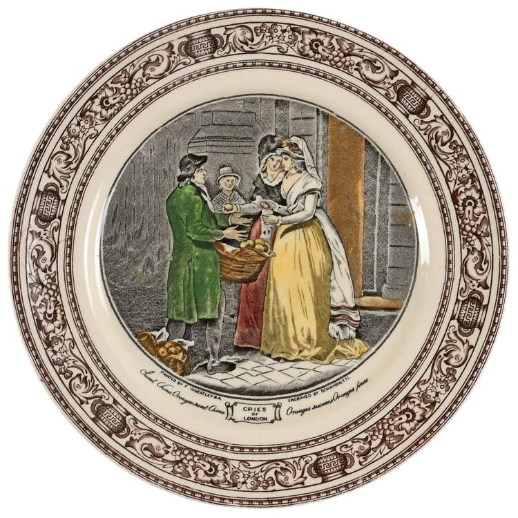 Cries of London (Brown Border) Salad Plate