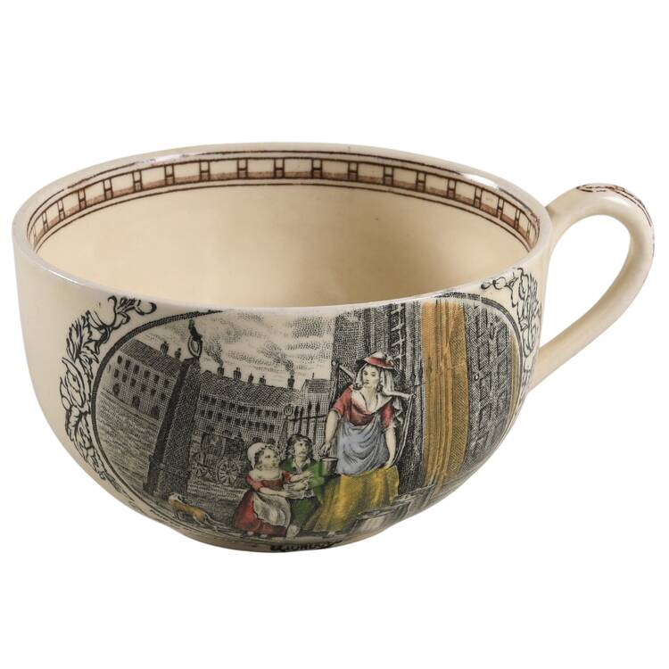 Cries of London (Brown Border) Flat Cup