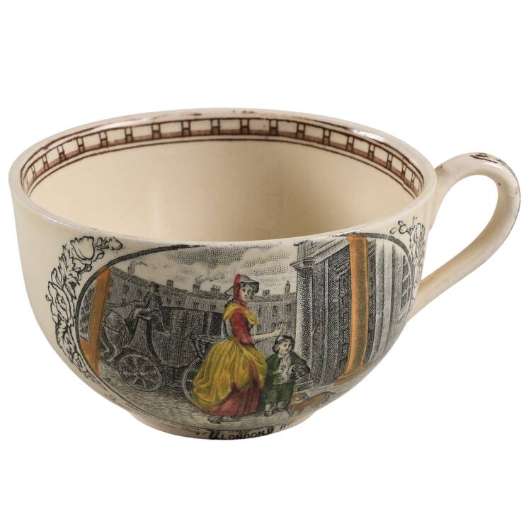 Cries of London (Brown Border) Flat Cup