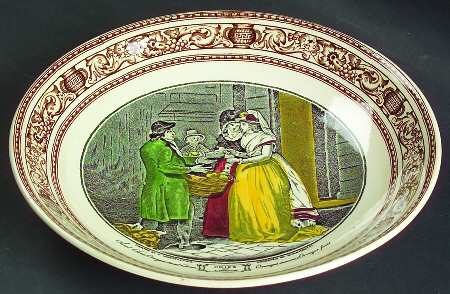 Cries of London (Brown Border) Coupe Soup Bowl