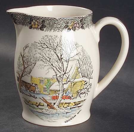 Currier & Ives Gray, Multicolor 18 Oz Pitcher