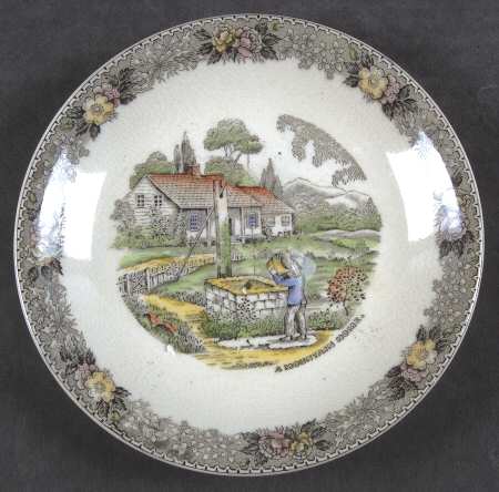 Currier & Ives Gray, Multicolor Saucer