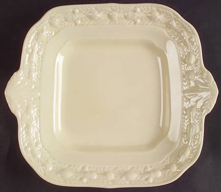Della Robia Cream (Titian Ware) Square Handled Cake Plate