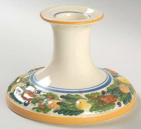 Della Robia Multicolor on Cream 3" Candlestick