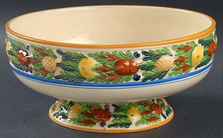 Della Robia Multicolor on Cream Centerpiece