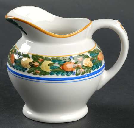 Della Robia Multicolor on White Creamer