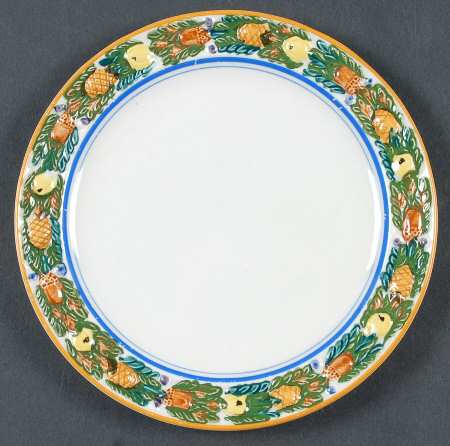 Della Robia Multicolor on White Bread & Butter Plate