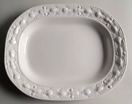 Della Robia White (Micratex) 13" Oval Serving Platter by Adams China