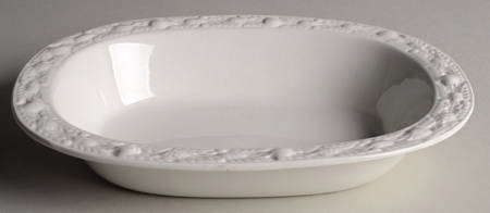 Della Robia White (Micratex) 9" Oval Vegetable Bowl