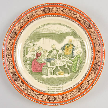 Dickens Orange (Old Back Stamp) Dinner Plate