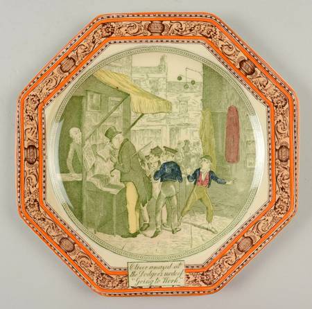 Dickens Orange (Old Back Stamp) Octagonal Salad Plate