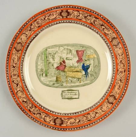 Dickens Orange (Old Back Stamp) Dessert/Pie Plate