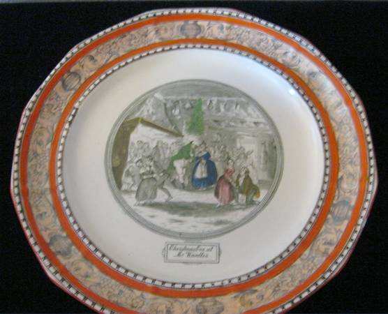 Dickens Orange (Old Back Stamp) 12" Chop Plate (Round Platter)