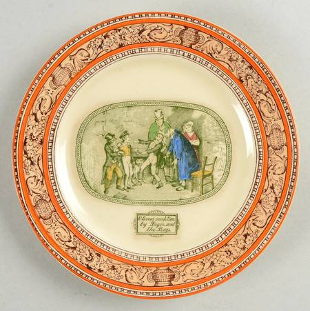 Dickens Orange (Old Back Stamp) Bread & Butter Plate