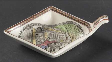Dickens Orange (Old Back Stamp) Small Diamond Shape Ashtray