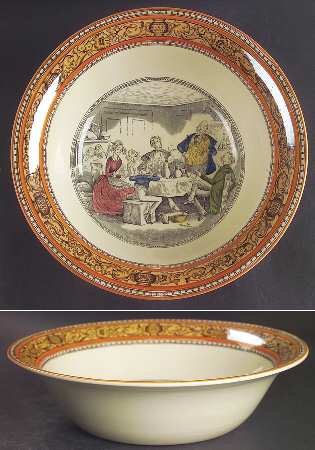 Dickens Orange (Old Back Stamp) 9" Round Vegetable Bowl