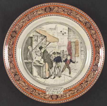 Dickens Orange (Old Back Stamp) Dinner Plate by Adams China