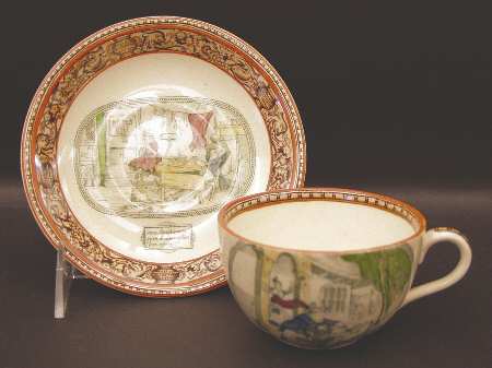 Dickens Orange (Old Back Stamp) Flat Cup & Saucer Set