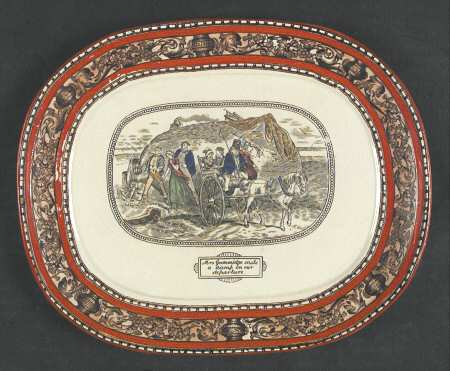 Dickens Orange (Old Back Stamp) 9" Oval Serving Platter