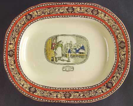 Dickens Orange (Old Back Stamp) 11" Oval Serving Platter