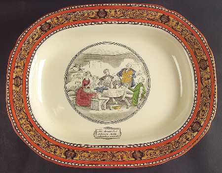Dickens Orange (Old Back Stamp) 15" Oval Serving Platter