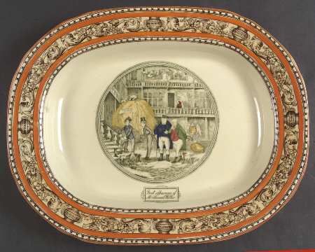 Dickens Orange (Old Back Stamp) 15" Oval Serving Platter