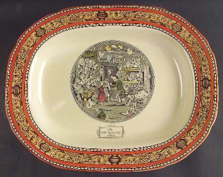 Dickens Orange (Old Back Stamp) 15" Oval Serving Platter