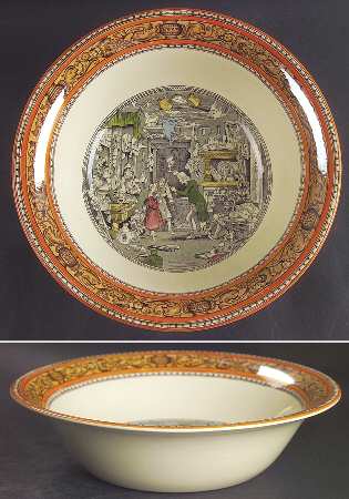 Dickens Orange (Old Back Stamp) 10" Round Vegetable Bowl