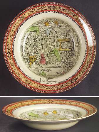 Dickens Orange (Old Back Stamp) Rim Soup Bowl