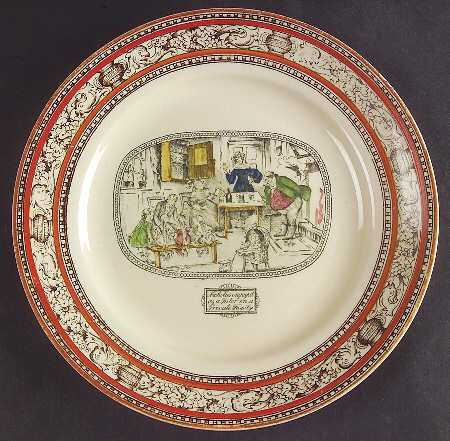 Dickens Orange (Old Back Stamp) Salad Plate by Adams China