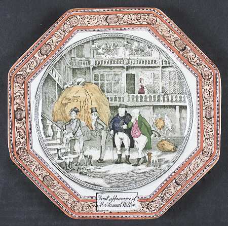 Dickens Orange (Old Back Stamp) Octagonal Salad Plate