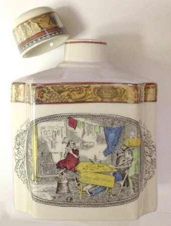 Dickens Orange (Old Back Stamp) Tea Caddy & Lid