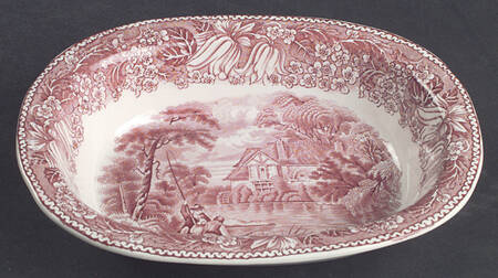 English Countryside Pink 8" Oval Vegetable Bowl