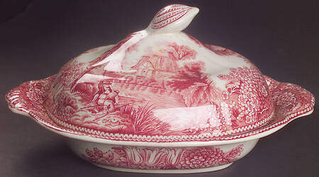 English Countryside Pink Oval Covered Vegetable