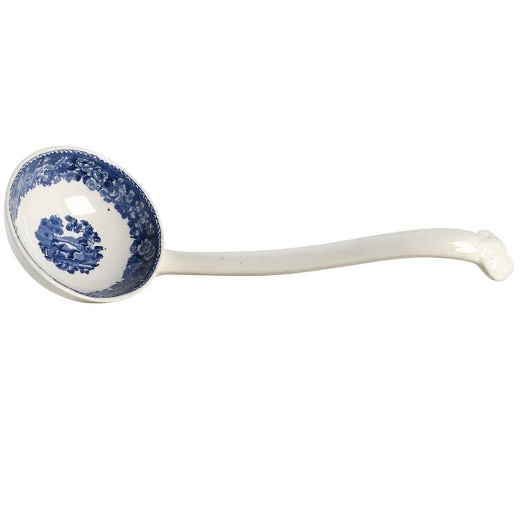English Scenic Blue (Scalloped) Tureen Ladle