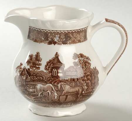 English Scenic Brown (Scalloped) Mini Creamer