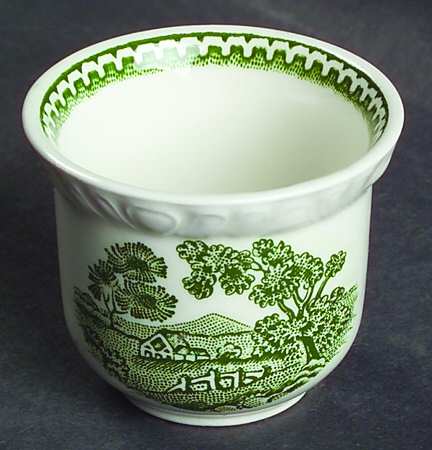 English Scenic Green (Scalloped) Single Egg Cup
