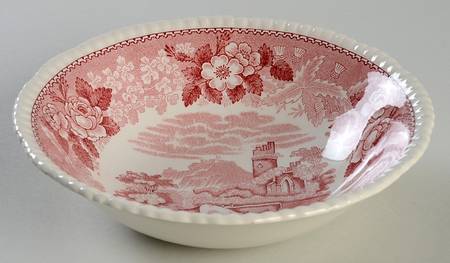 English Scenic Pink (Older-Cream) Coupe Cereal Bowl
