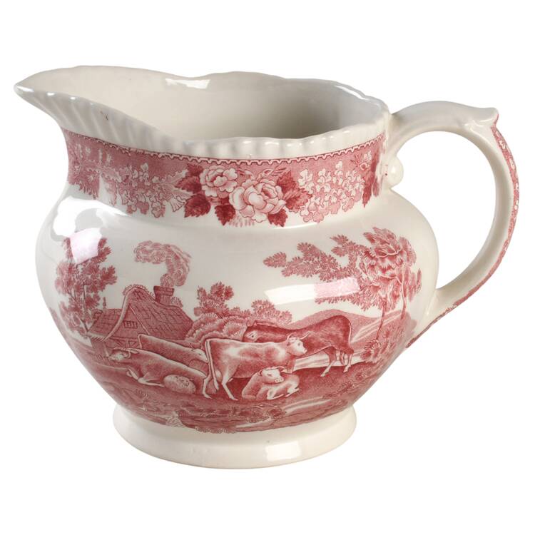 English Scenic Pink (Older-Cream) 32 Oz Pitcher by Adams China