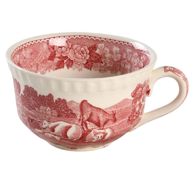 English Scenic Pink (Older-Cream) Flat Cup