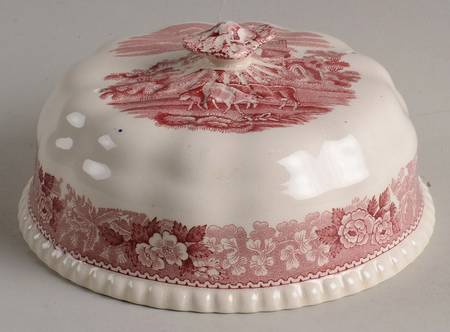 English Scenic Pink (Older-Cream) Lid for Round Butter