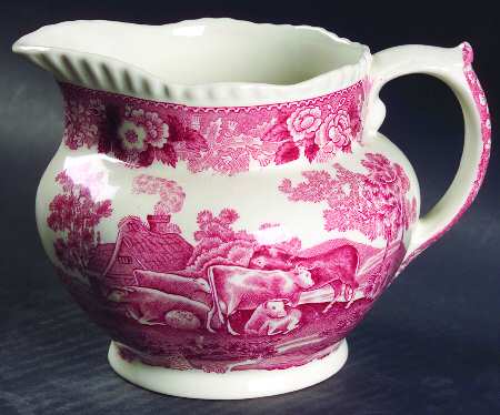 English Scenic Pink (Older-Cream) 20 Oz Pitcher