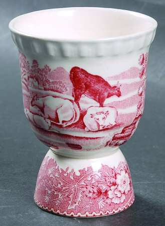English Scenic Pink (Older-Cream) Double Egg Cup